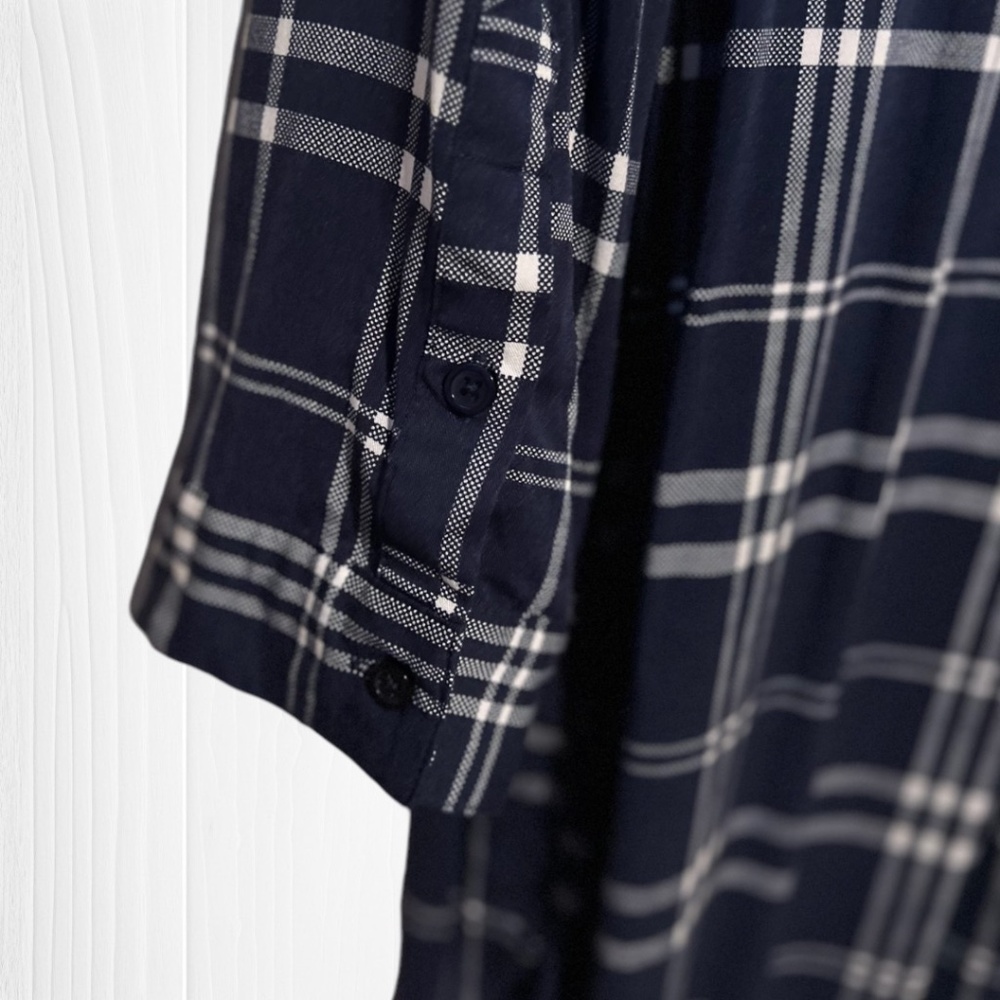 TORRID Navy Plaid Button-Up Dress (M/L) - Picture 13 of 16